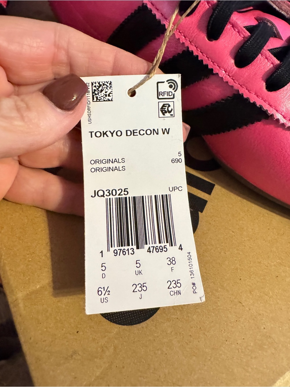 Pink Women's Athletic Sneakers with Black Stripes by Adidas New - Picture 10 of 11